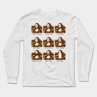 Mona Lisa Moustache Long Sleeve T-Shirt